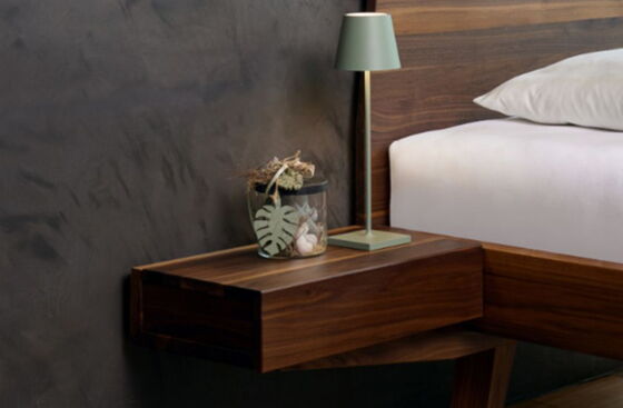 Nachtkästchen mit Klappe für Massivholzbett ELBA EL40