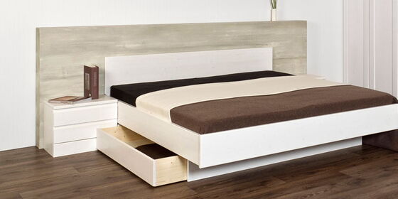 Bettschublade auf Rollen für Massivholzbett NEW YORK NY19