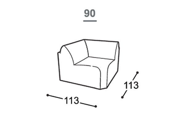 Eckelement für Sofa Luna